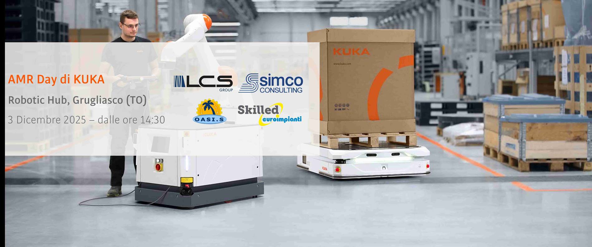 Evento AMR Day KUKA presso il Robotic Hub di Grugliasco con demo e partner integratori