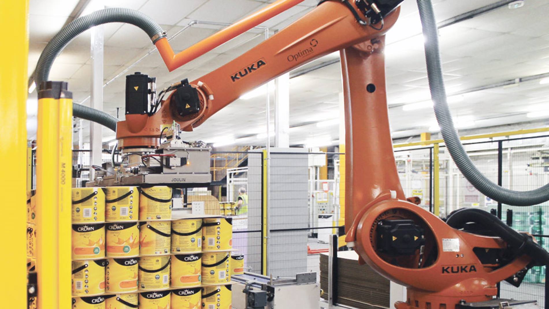KUKA palletizing robot at Crown Paints