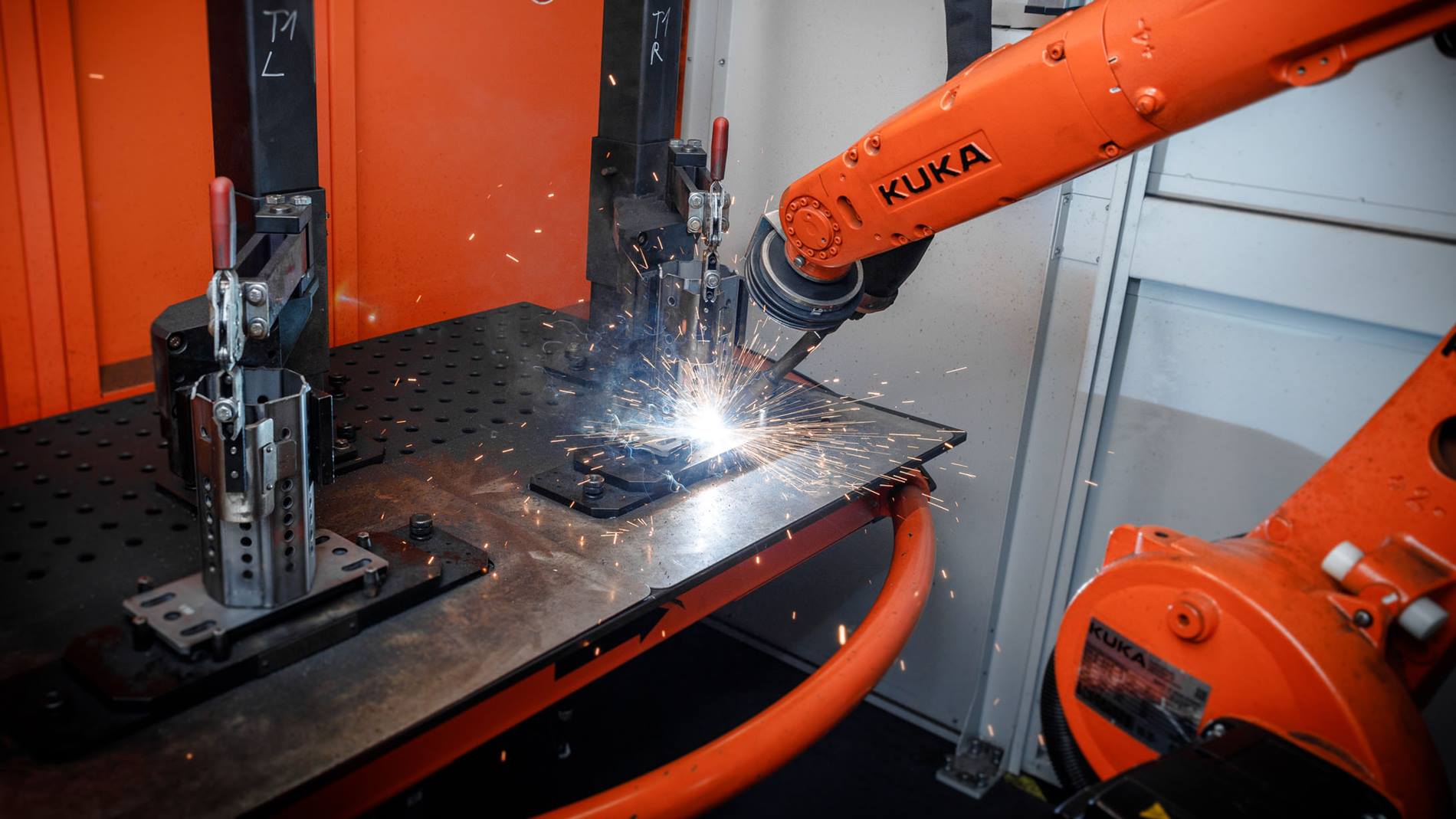 Welding robot at galvanizing plant