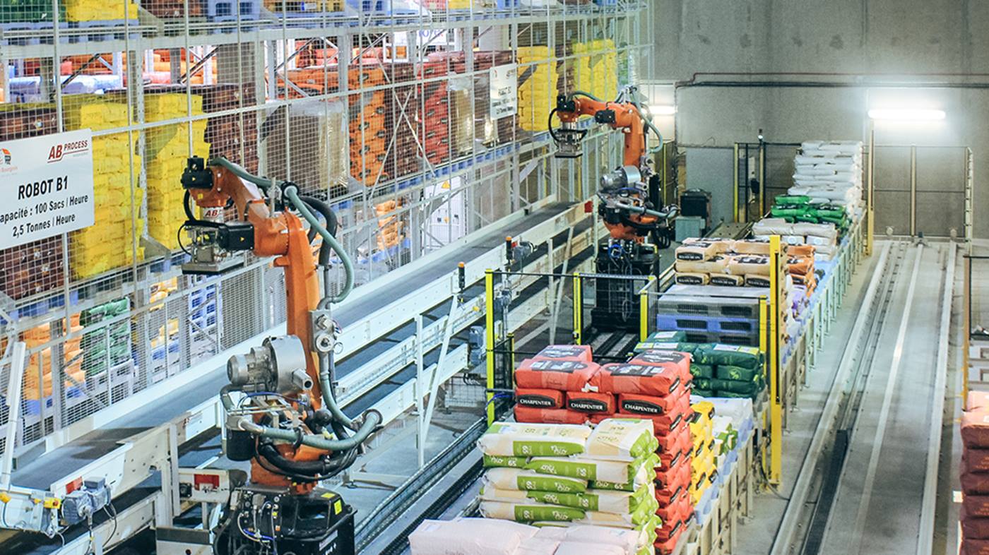 Palletiseerrobots bij Moulins Bourgeois