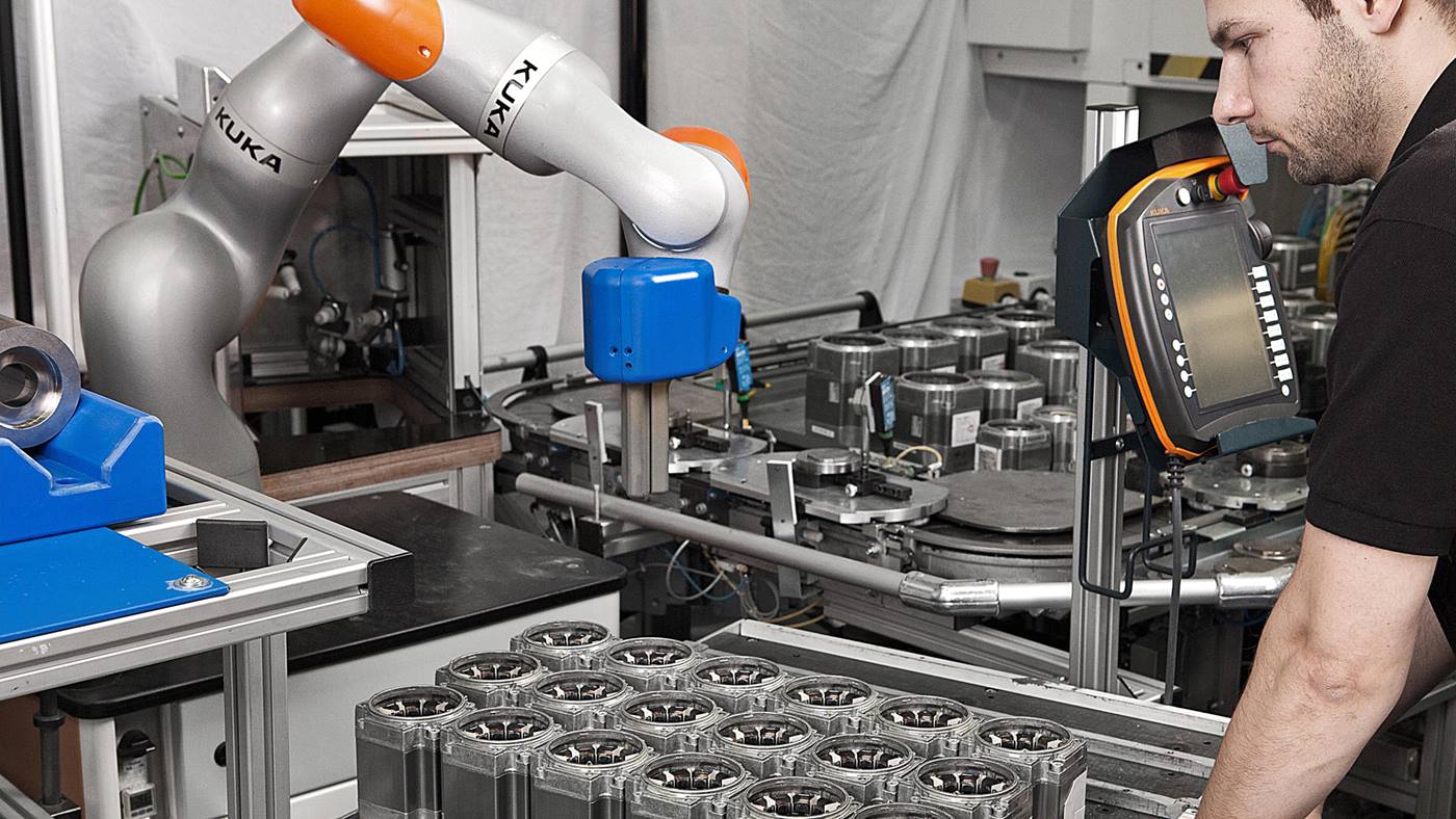 Productie van elektromotoren bij Siemens met een cobot