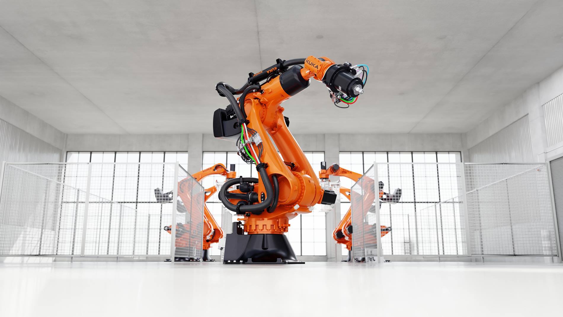 Automatisiertes FSW-Verfahren mit Roboterarm in der E-Fahrzeugproduktion