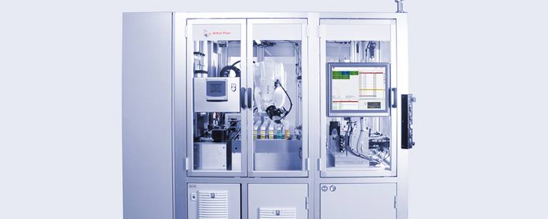 A KUKA robot works as a lab assistant at Anton Paar