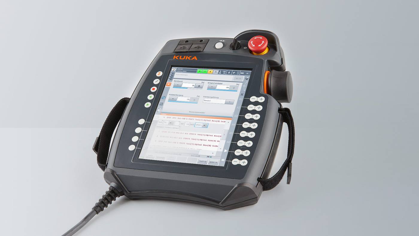 Close-up of the KUKA smartPAD