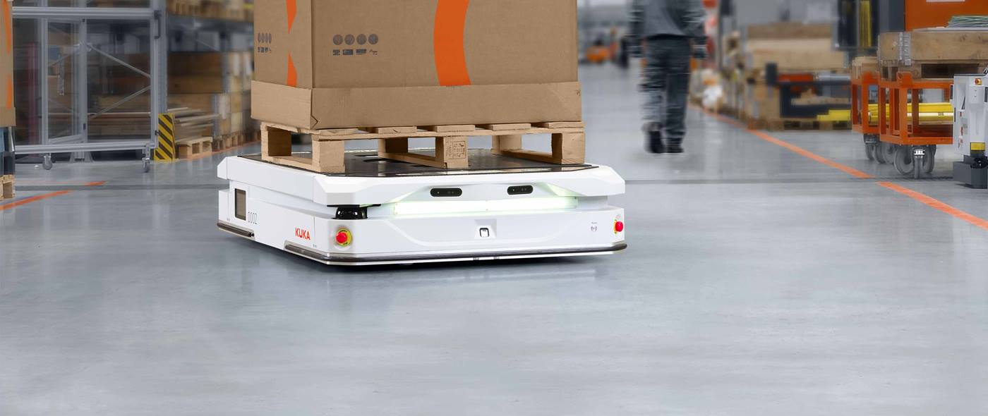 KUKA AMRs autonomously and flexibly streamline the intralogistics processes in your company.