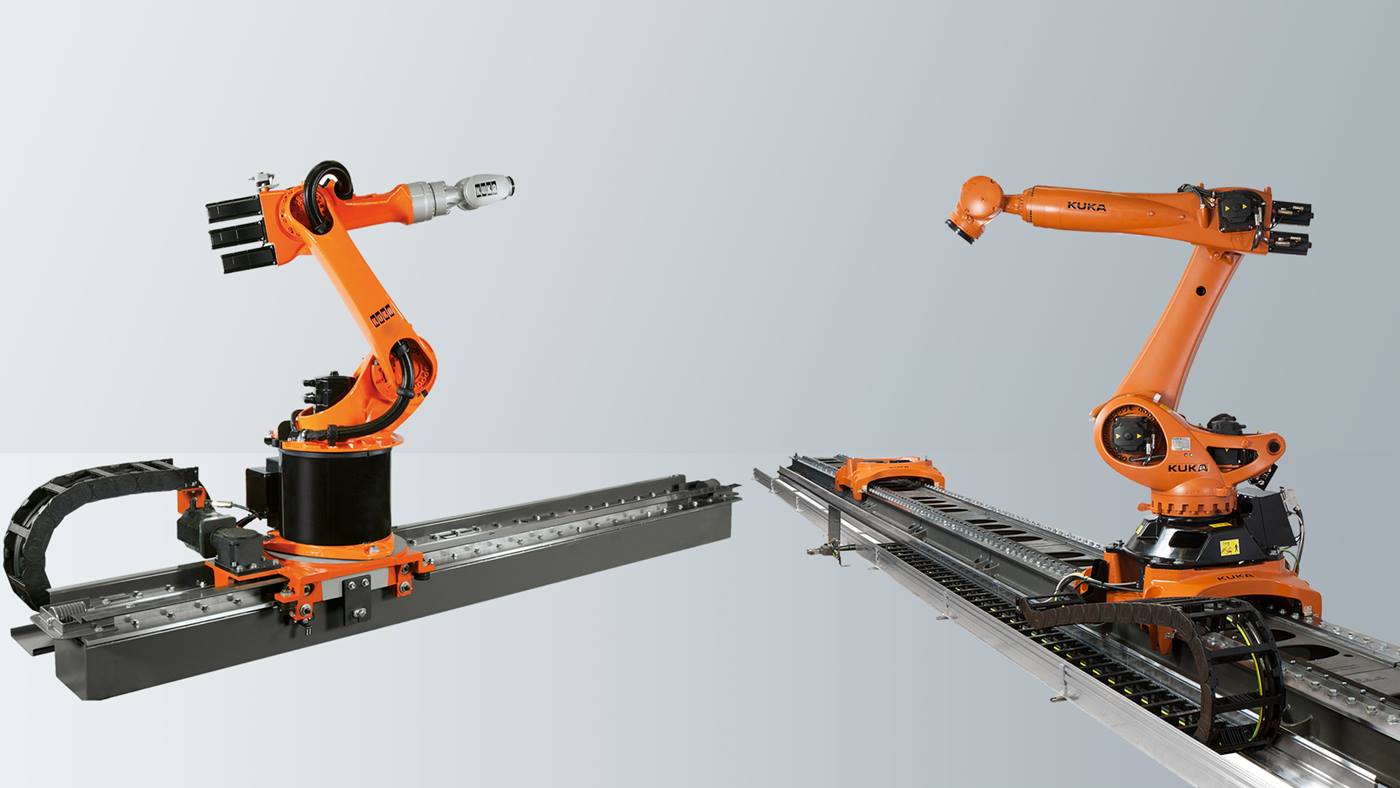 Zwei KUKA Lineareinheiten