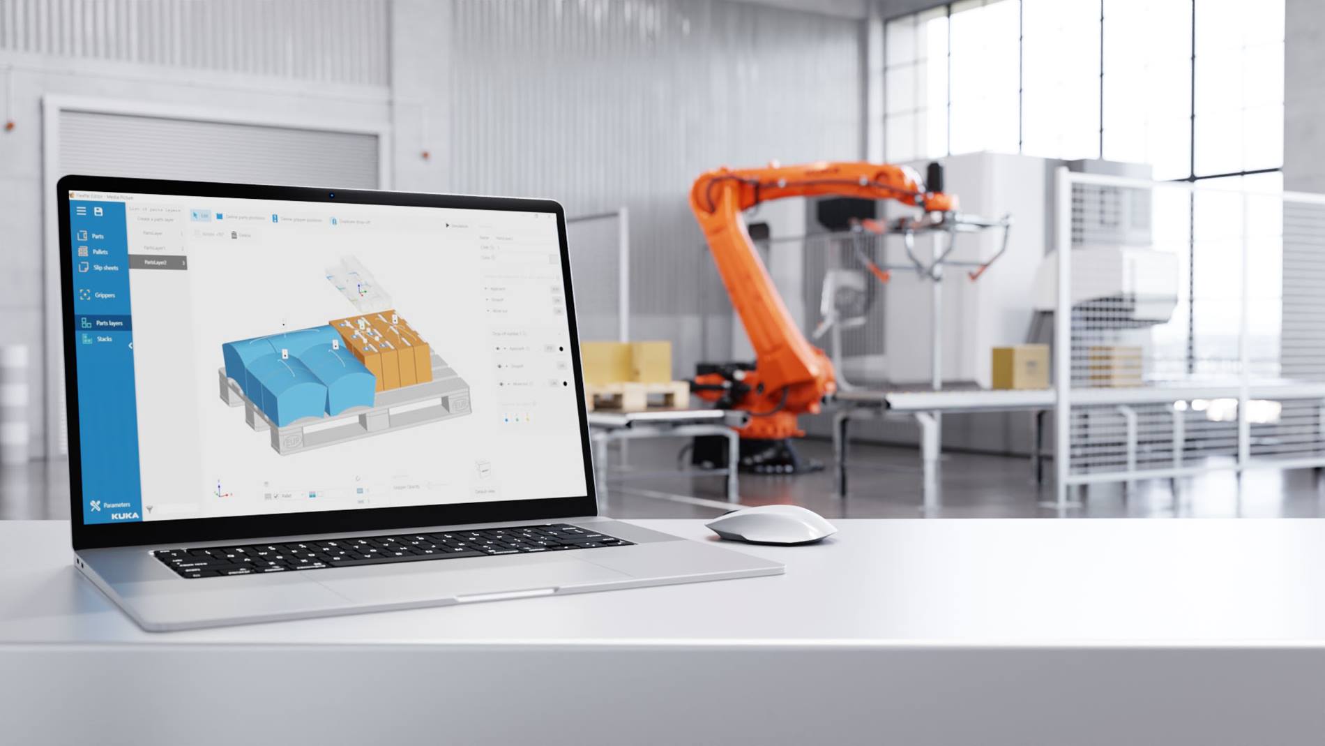 Palletizing software: Palletizing via drag-and-drop